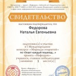 Свидетельство проекта infourok.ru № KД-6868